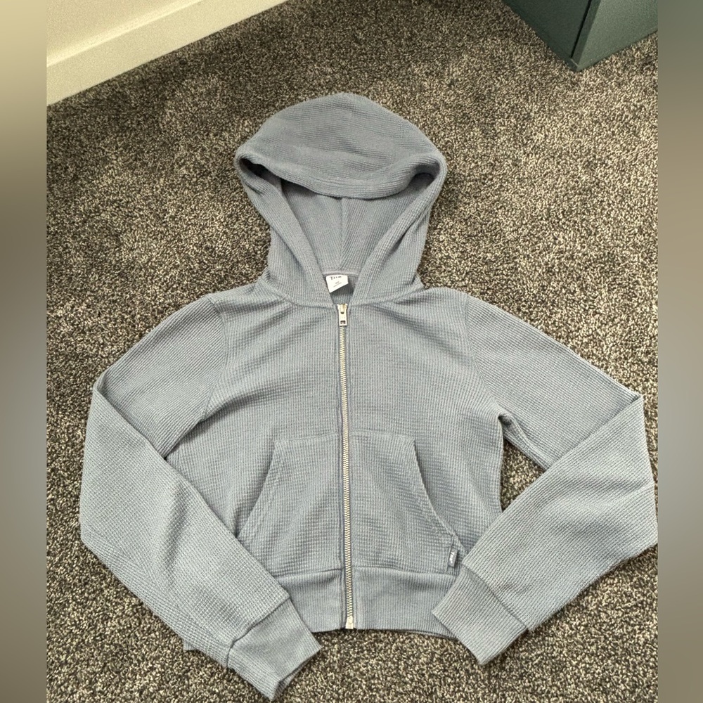 Aritzia TNA Gray/Blue Hooded Sweater